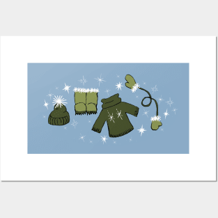 Winter weather snow lover gear cartoon illustration Posters and Art